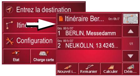 BECKER TRAFFIC ASSIST - Menu de navigation: Itinétaire - 1