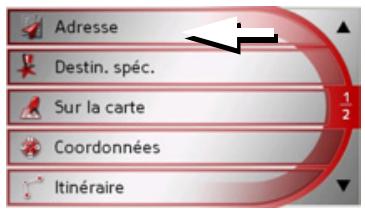 BECKER TRAFFIC ASSIT 7928 - Menu de navigation: Adresse - 1