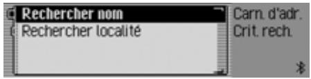 BECKER 7945 - Commandes dans le menu Critère de recherche - 1