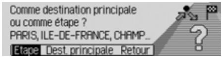 BECKER 7945 - Commandes pour le menu Destination intermédiaire - 2