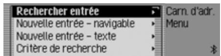 BECKER 7945 - Selectionner le menu principal Carnet d'adresses - 1