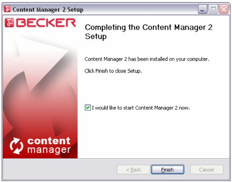 BECKER CONTENT MANAGER 2 - 1.) Installation du content manager 2.0 - 4