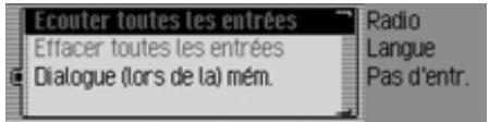 BECKER MEXICO 7948 - Commandes dans le menu Entrées vocales - 1