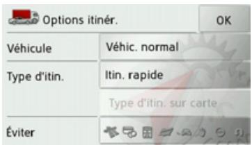 BECKER TRAFFIC ASSIST Z103 - Modification des options d'itinéraire - 1