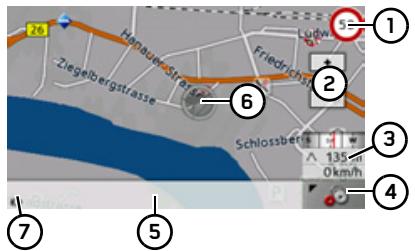 BECKER TRAFFIC ASSIST Z103 - Structure de l'affichage de carte - 1