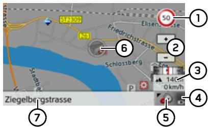 BECKER TRAFFIC ASSIST Z107 - Structure de l'affichage de carte - 1