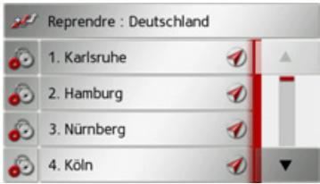 BECKER TRAFFIC ASSIST Z108 - Affichage de la liste des destinations - 2