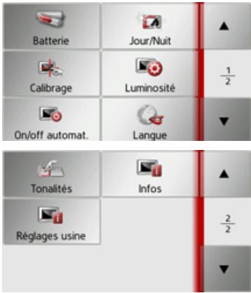BECKER TRAFFIC ASSIST Z108 - Menu des réglages du système - 1