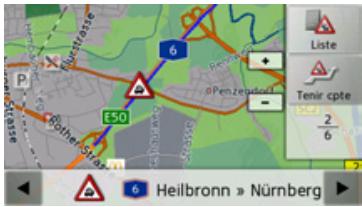BECKER TRAFFIC ASSIST Z108 - Affichage de la route concernée sur la carte - 1