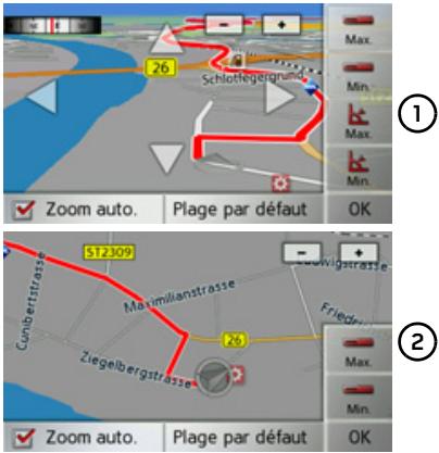 BECKER TRAFFIC ASSIST Z108 - Modification des niveaux zoom et de la perspective cartographique - 1