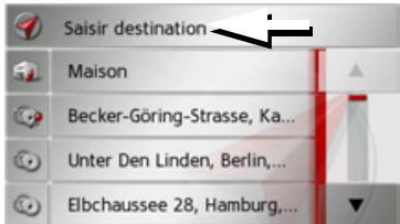 BECKER TRAFFIC ASSIST Z108 - Menu de saisie d'une destination - 1