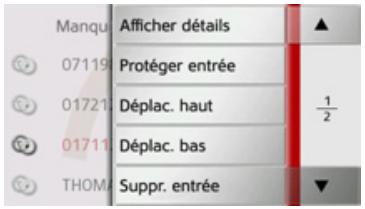 BECKER TRAFFIC ASSIST Z205 - Afficher ou éditer des entrées - 1