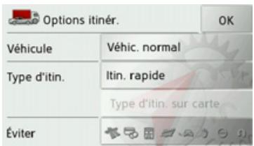 BECKER TRAFFIC ASSIST Z205 - Modification des options d'itinéraire - 1