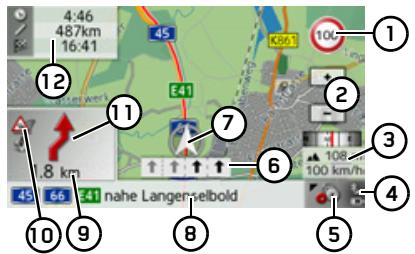 BECKER TRAFFIC ASSIST Z205 - Structure de l'affichage de carte - 2