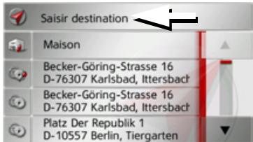 BECKER TRAFFIC ASSIST Z112 - Menu de saisie d'une destination - 1