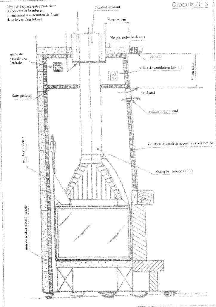 GODIN 660109 INSERT BOIS - EXAMPLE DE MONTAGE AVEC KIT DE RACCORDEMENT Ref. 0205 INOX - 2