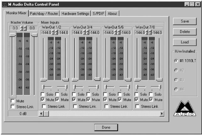 M-AUDIO DELTA1010LT - Fenêtre «Monitor Mixer» : - 1