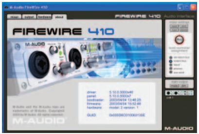 M-AUDIO FIREWIRE 410 - Fenêtre hardware (matériel) - 2