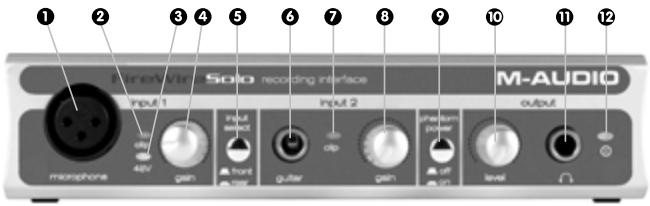 M-AUDIO FIREWIRE SOLO - Regler und Anschlüsse - Vorderseite - 1