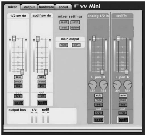 M-AUDIO FIREWIRE SOLO - Pagina Mixer (Mezclador) - 1