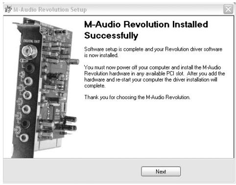 M-AUDIO REVOLUTION 7.1 - Installation sous Windows XP - 2