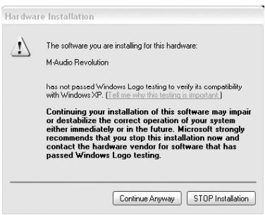 M-AUDIO REVOLUTION 7.1 - Installation sous Windows XP - 4