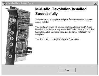 M-AUDIO REVOLUTION 7.1 - Installation sous Windows ME - 3