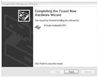 M-AUDIO AUDIOPHILE USB - Installation sous Windows XP : - 10