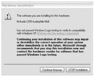 M-AUDIO AUDIOPHILE USB - Installation sous Windows XP : - 13