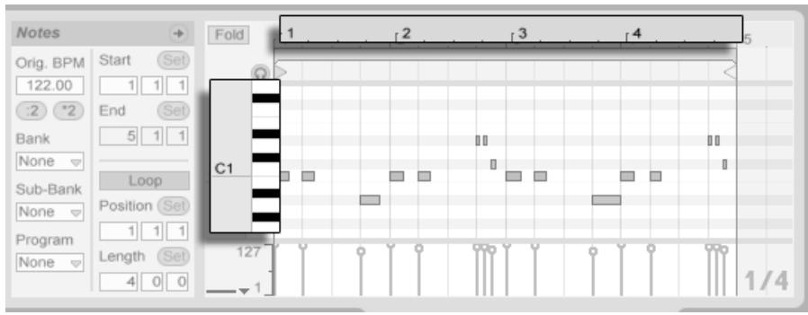 M-AUDIO ABLETON LIVE 5 - Navigation et transport dans l'Editeur MIDI - 1