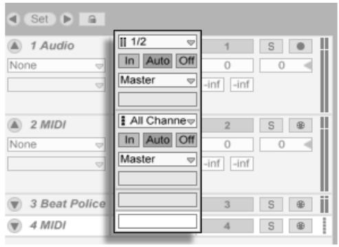 M-AUDIO ABLETON LIVE 5 - Choix d'une entrée - 1