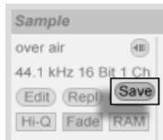 M-AUDIO ABLETON LIVE 5 - Sauvegarde des réglages par défaut du clip avec l'échantillon - 1