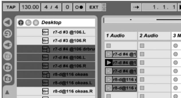 M-AUDIO ABLETON LIVE 5 - Réglage de la grille en écran Session - 1