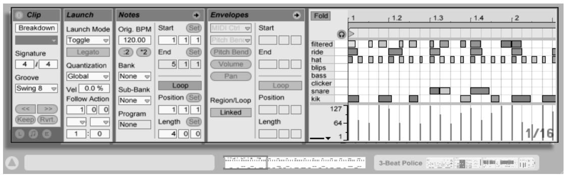 M-AUDIO ABLETON LIVE 5 - Fenêtre Clip - 5