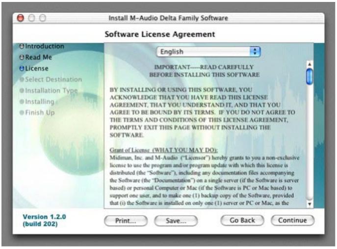 M-AUDIO AUDIOPHILE 192 - Mac OS X version 10.2.x (Jaguar) - 11