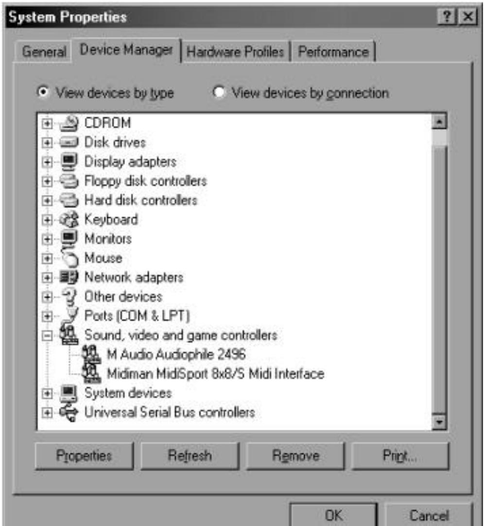 M-AUDIO AUDIOPHILE 2496 - Vérification de l'installation des pilotes Windows - 1