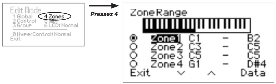 M-AUDIO AXIOM PRO 25 - Edit Mode > Zones - 1