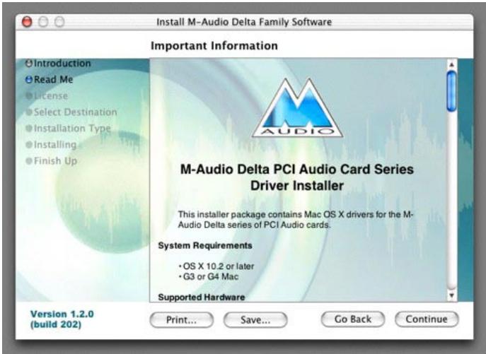 M-AUDIO DELTA AUDIOPHILE 192 - Mac OS X version 10.2.x (Jaguar) - 10