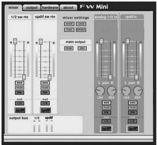 M-AUDIO FIREWIRE SOLO - Pagina Mixer (Mezclador) - 1