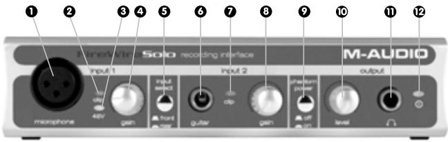 M-AUDIO FIREWIRE SOLO - Regler und Anschlüsse - Vorderseite - 1