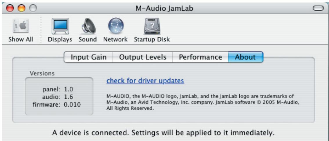 M-AUDIO JAMLAB - Panneaux de configuration - 6