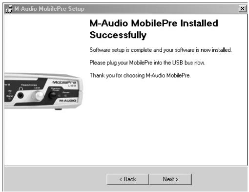 M-AUDIO MOBILEPRE USB - Installation sous Windows ME - 4