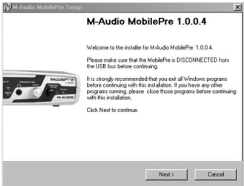 M-AUDIO MOBILEPRE USB - Windows 98SE - 1