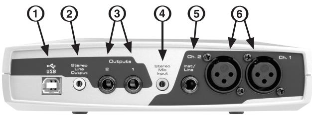 M-AUDIO MOBILEPRE USB - Face avant - 1