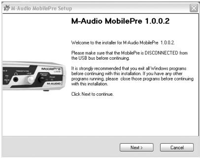 M-AUDIO MOBILEPRE USB - Windows XP - 1