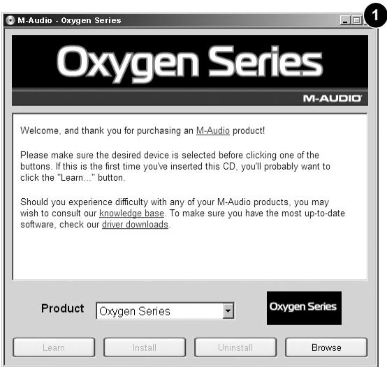 M-AUDIO OXYGEN 49 (BLUE) - Instructions d'installation pour les utilisateurs sous Windows XP et Vista - 1
