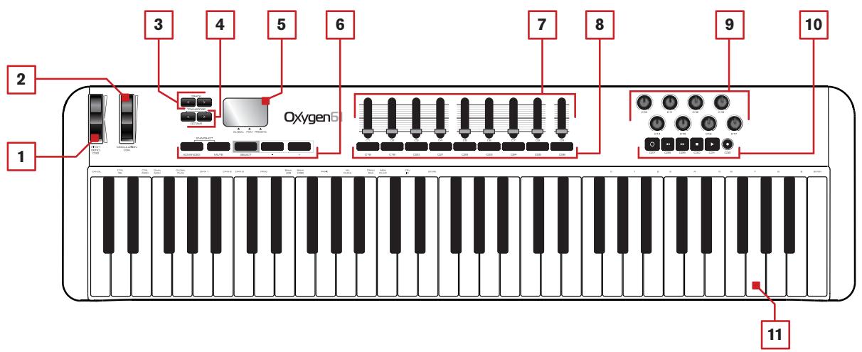 M-AUDIO OXYGEN 49 (BLUE) - Contrôles et connecteurs - 1