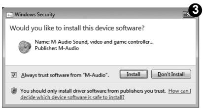 M-AUDIO PRO TOOLS RECORDING STUDIO - Instructions d'installation pour Windows XP et Vista - 3