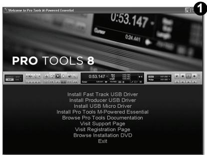 M-AUDIO PRO TOOLS RECORDING STUDIO - Instructions d'installation pour Windows XP et Vista - 1