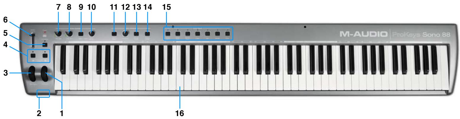 M-AUDIO PROKEYS SONO 61 - Scheme face avant - 1
